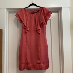 BCBG Pink Flutter Sleeve Dress Sz 8